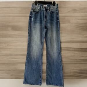 PISTOLA Flare Distressed Jeans with split at hem Women's Size 27 NWOT